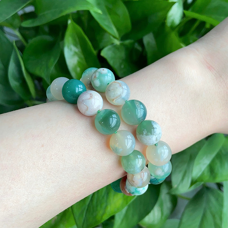 Green Flower Agate Bracelet $10/PC