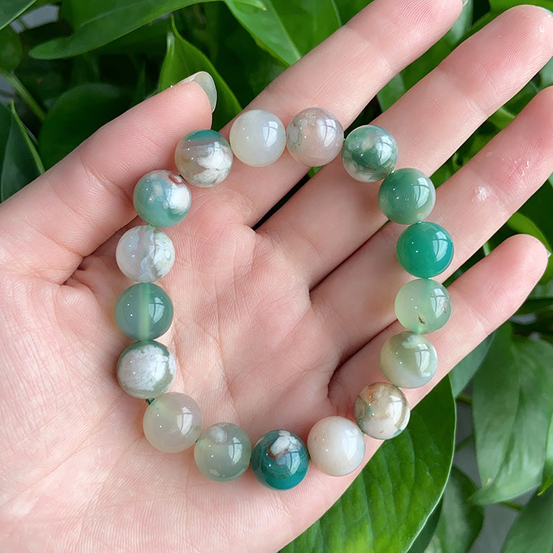 Green Flower Agate Bracelet $10/PC