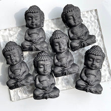 Load image into Gallery viewer, Golden Obsidian &amp; Shungite Baby Buddha Carvings