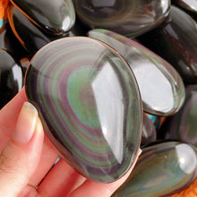 Load image into Gallery viewer, Rainbow Obsidian Palm Stone