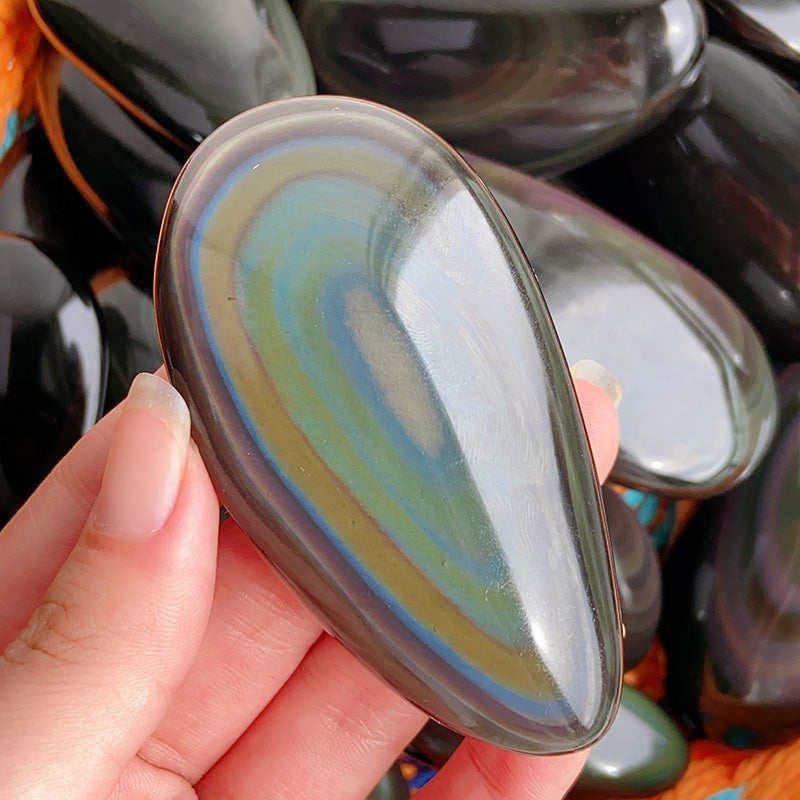 Rainbow Obsidian Palm Stone