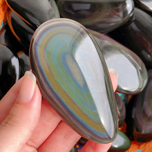 Load image into Gallery viewer, Rainbow Obsidian Palm Stone