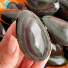 Load image into Gallery viewer, Rainbow Obsidian Palm Stone