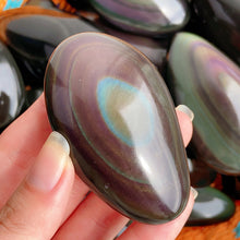 Load image into Gallery viewer, Rainbow Obsidian Palm Stone