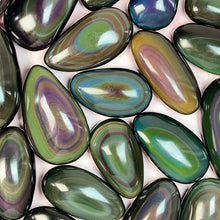 Load image into Gallery viewer, Rainbow Obsidian Palm Stone