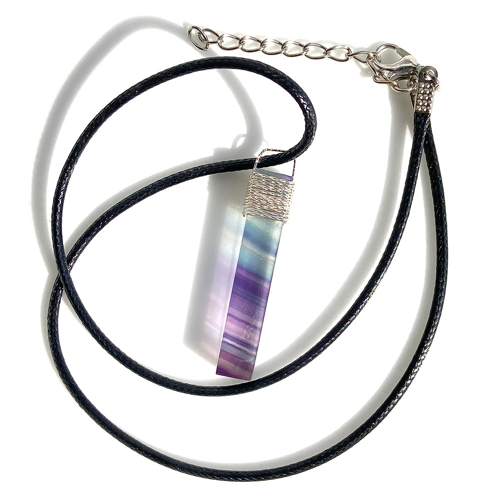 Rainbow Fluorite Cuboid Pendant