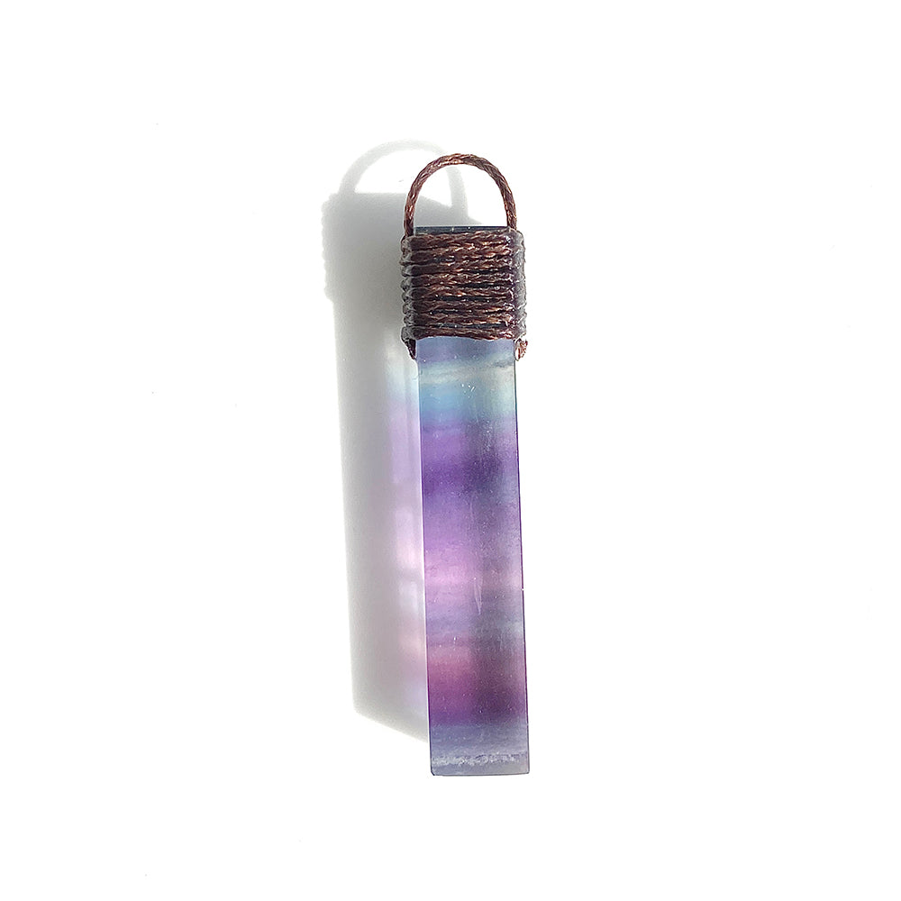 Rainbow Fluorite Cuboid Pendant