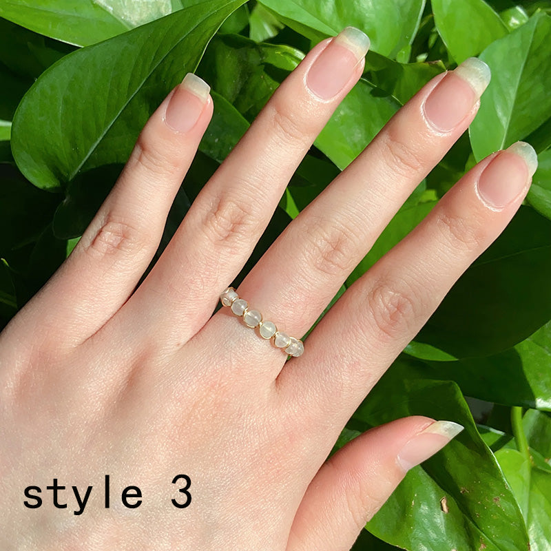 Open Mini Crystal Bead Ring $5/2PCS