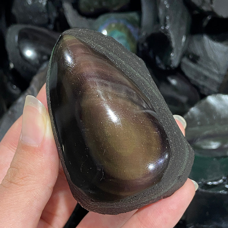 Rainbow Obsidian Raw Stone good flash