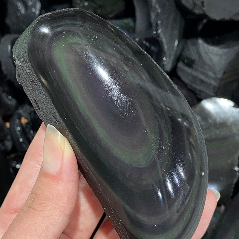 Rainbow Obsidian Raw Stone good flash