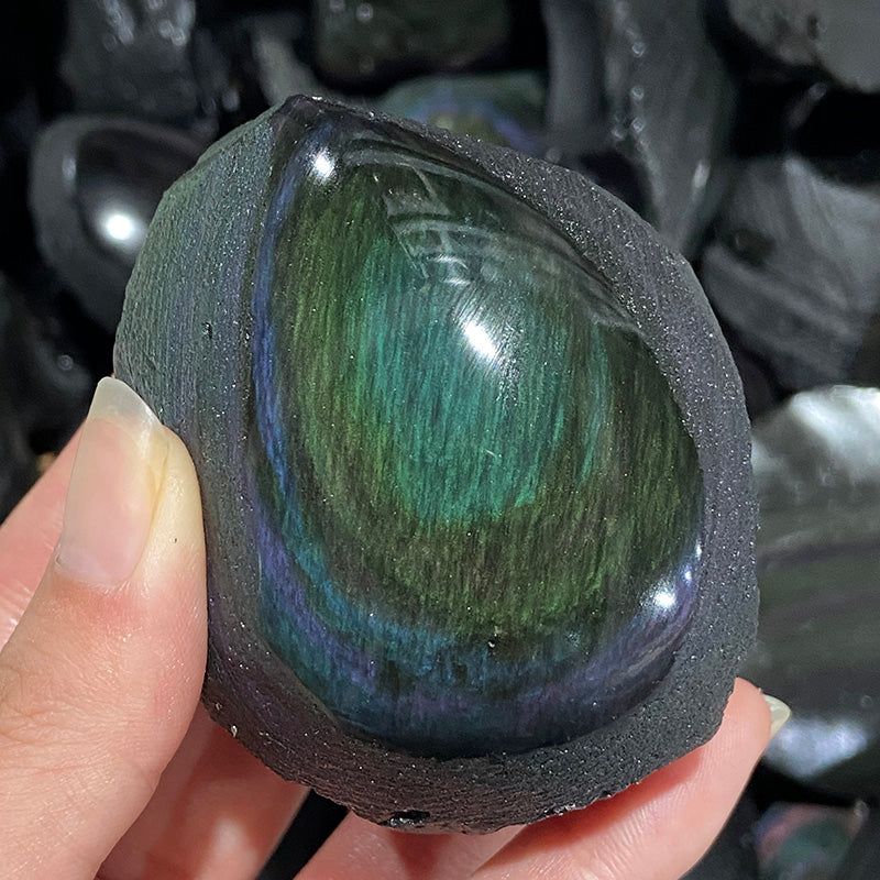 Rainbow Obsidian Raw Stone good flash