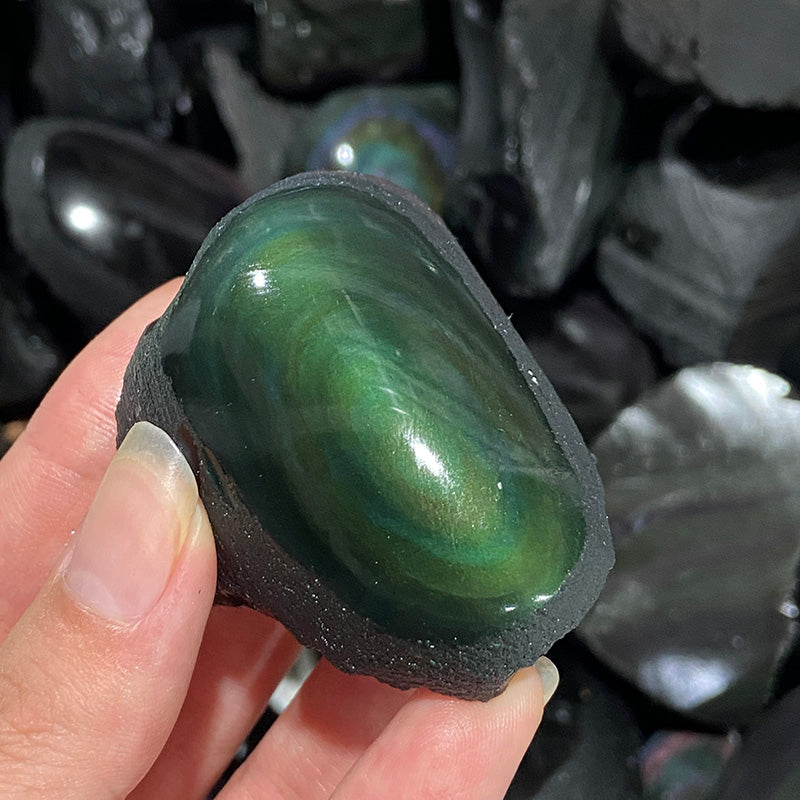 Rainbow Obsidian Raw Stone good flash