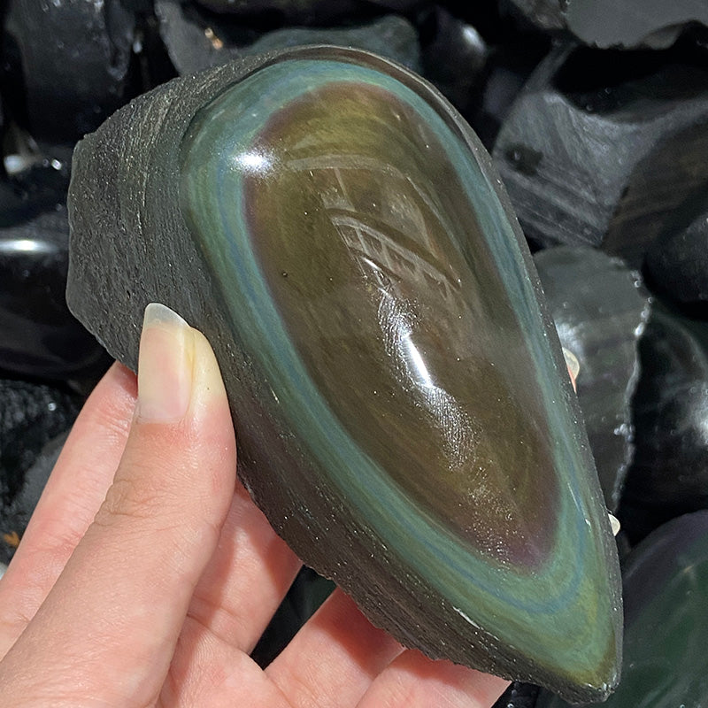 Rainbow Obsidian Raw Stone good flash