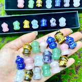 1 Set 7 Count Crystal Carving Gem Box Christmas Snowman