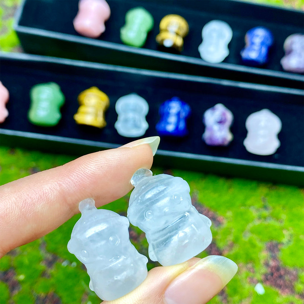 1 Set 7 Count Crystal Carving Gem Box Christmas Snowman