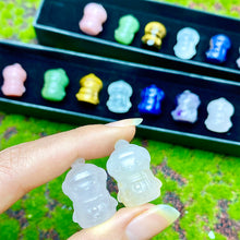 Load image into Gallery viewer, 1 Set 7 Count Crystal Carving Gem Box Christmas Snowman