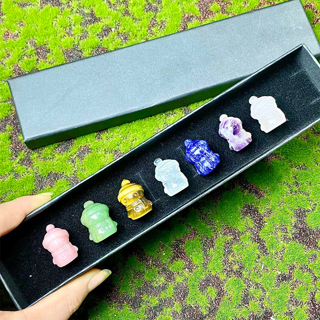 1 Set 7 Count Crystal Carving Gem Box Christmas Snowman