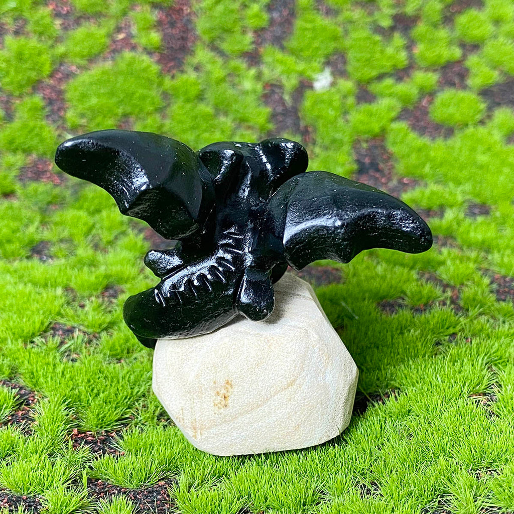 1PC Natuarl Obsidian Healing Crystal Hand-Carved Toothless Baby Reiki Energy Home Decor Gift