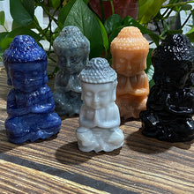 Load image into Gallery viewer, Different Material Crystal Baby Buddha Carvings (Obsidian/Blue Aventurine/Sunstone/Labradorite/Taiji Stone)