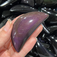 Load image into Gallery viewer, Natural Rainbow Obsidian Moon Shape