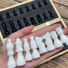 Load image into Gallery viewer, Crystal Chess Set Carvings Obsidian &amp; White Jade