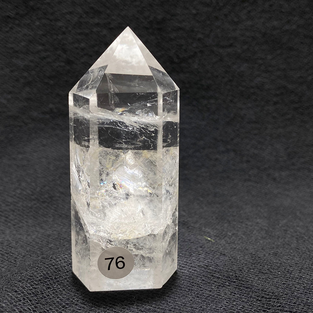 Natural Clear Quartz Reiki Tower Hexagonal Wand White Crystal Tower Energy Spiritual Healing Home Decor Gift