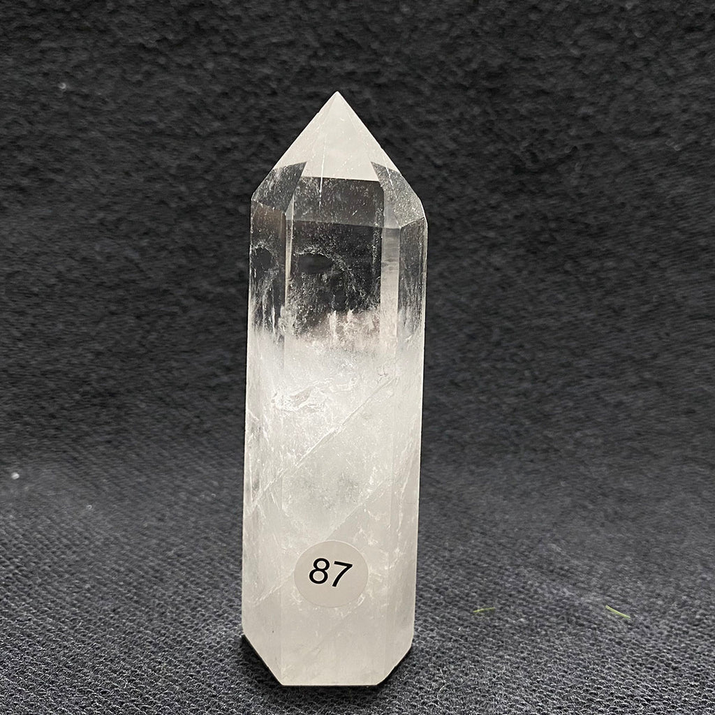 Natural Clear Quartz Reiki Tower Hexagonal Wand White Crystal Tower Energy Spiritual Healing Home Decor Gift