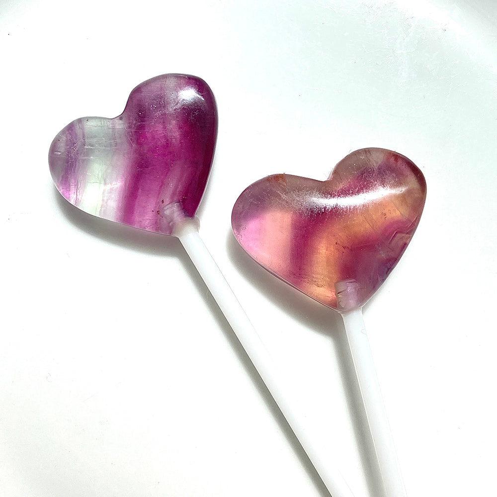 New Fluorite Lollipop Natural Crystal Stone Candy