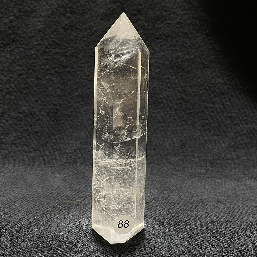 Natural Clear Quartz Reiki Tower Hexagonal Wand White Crystal Tower Energy Spiritual Healing Home Decor Gift