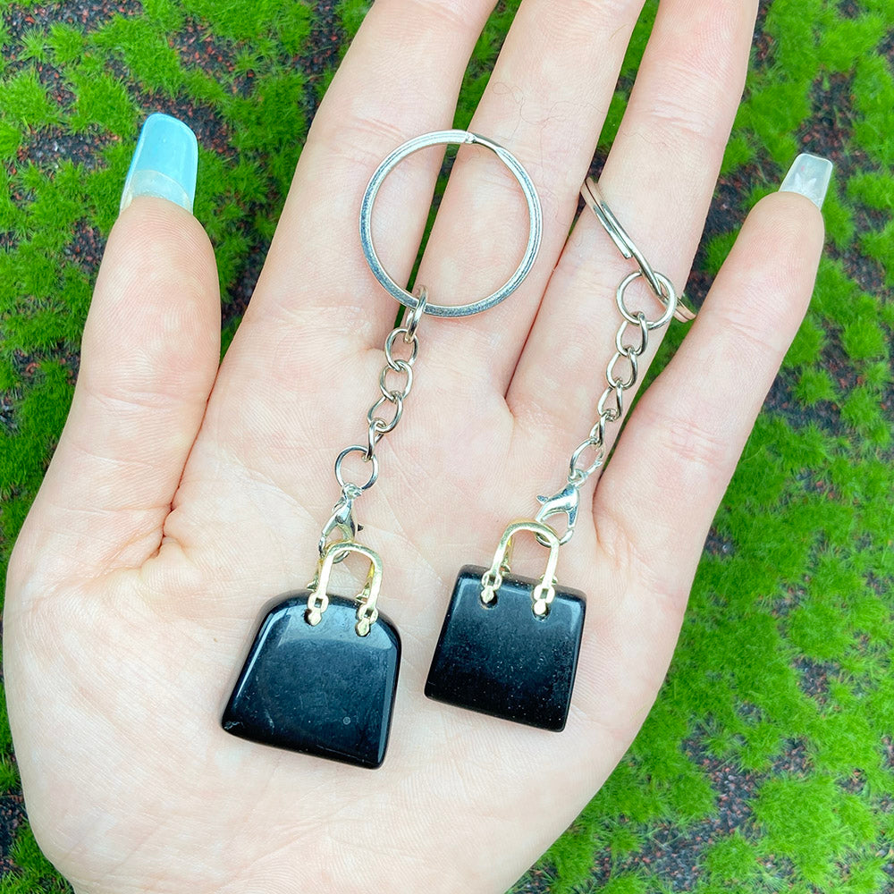 Different Styles Crystal Keychain (Red Jasper & Obsidian & Carnelian)