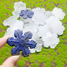 Load image into Gallery viewer, Natural Clear Quartz And WhiteJade And Sodalite  Crystal Carving Snowflake Christmas Reiki Energy Home Decor Gift