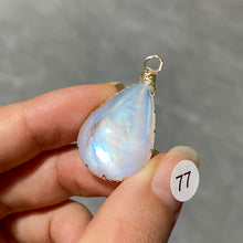 Load image into Gallery viewer, DIY Necklace High Quality Blue Moonstone Water Drop Shape Pendant Double Flash Crystals Stone Decoration