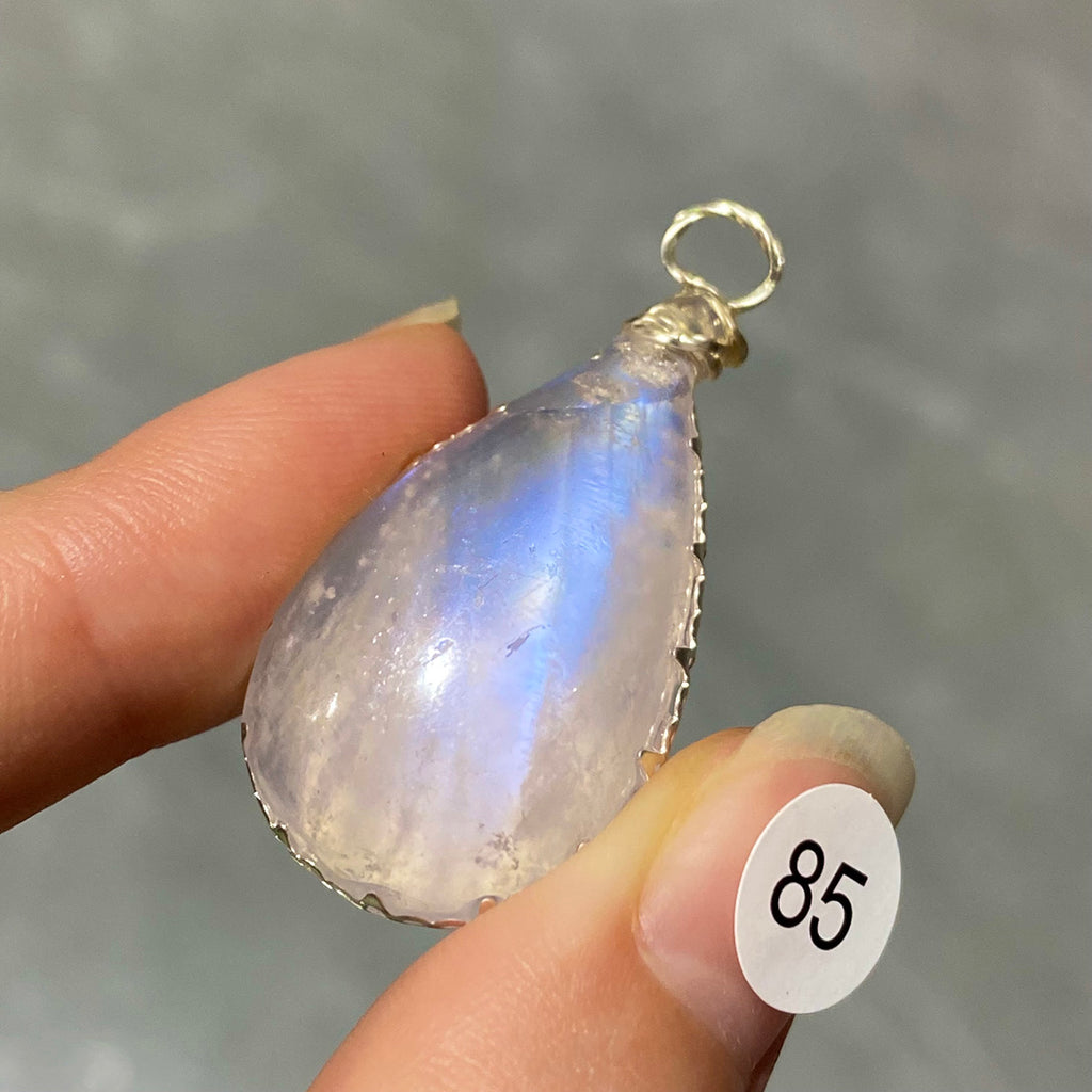 DIY Necklace High Quality Blue Moonstone Water Drop Shape Pendant Double Flash Crystals Stone Decoration