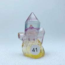 Load image into Gallery viewer, Natural Rainbow  Fluorite Carving  Crystal  Clusters Tower Points