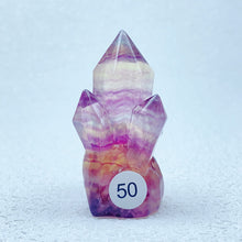 Load image into Gallery viewer, Natural Rainbow  Fluorite Carving  Crystal  Clusters Tower Points