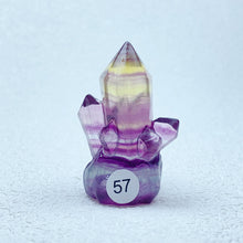 Load image into Gallery viewer, Natural Rainbow  Fluorite Carving  Crystal  Clusters Tower Points