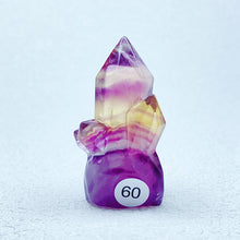 Load image into Gallery viewer, Natural Rainbow  Fluorite Carving  Crystal  Clusters Tower Points