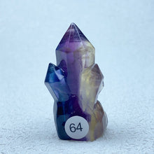 Load image into Gallery viewer, Natural Rainbow  Fluorite Carving  Crystal  Clusters Tower Points