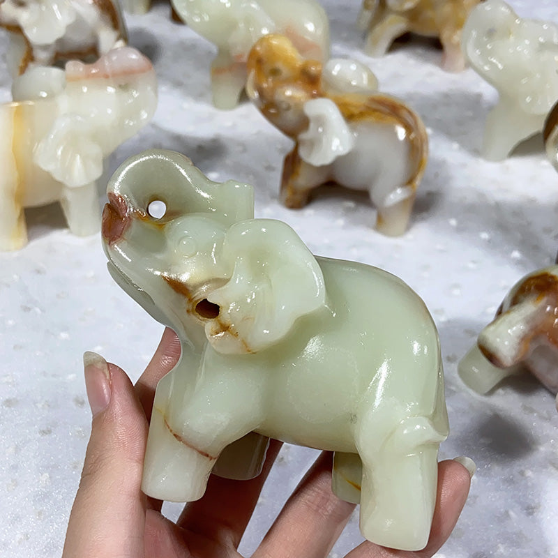 Green Onyx Elephant Carvings $20/PC