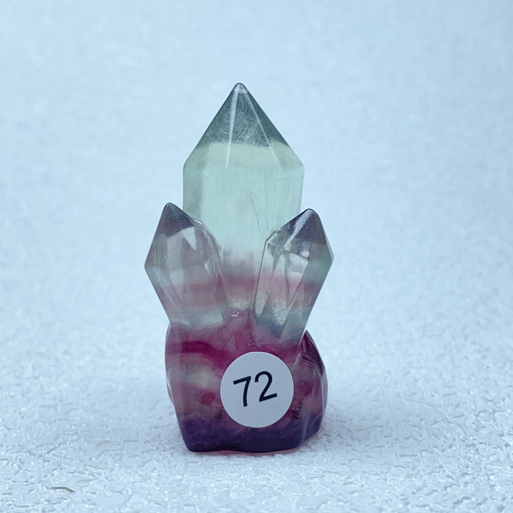 Natural Rainbow  Fluorite Carving  Crystal  Clusters Tower Points