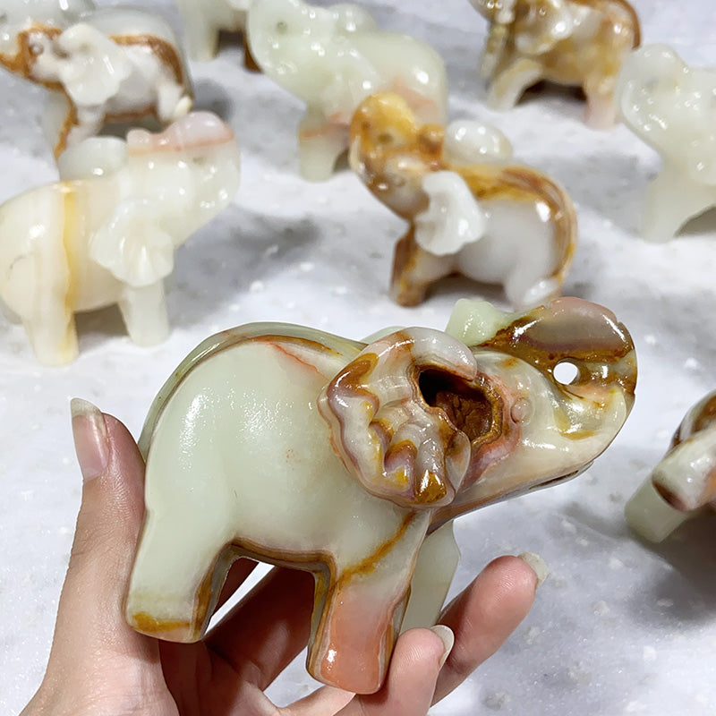 Green Onyx Elephant Carvings $20/PC