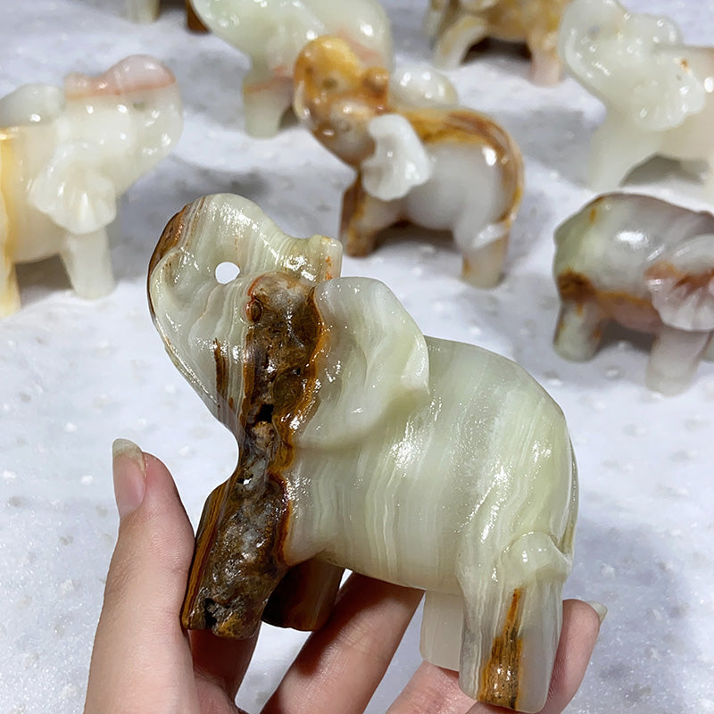 Green Onyx Elephant Carvings $20/PC