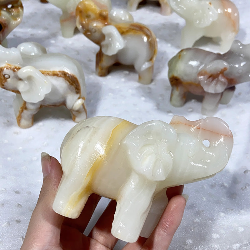 Green Onyx Elephant Carvings $20/PC