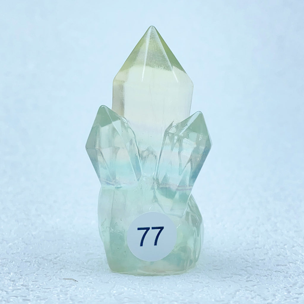 Natural Rainbow  Fluorite Carving  Crystal  Clusters Tower Points