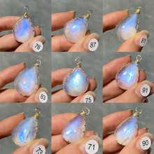 Load image into Gallery viewer, DIY Necklace High Quality Blue Moonstone Water Drop Shape Pendant Double Flash Crystals Stone Decoration