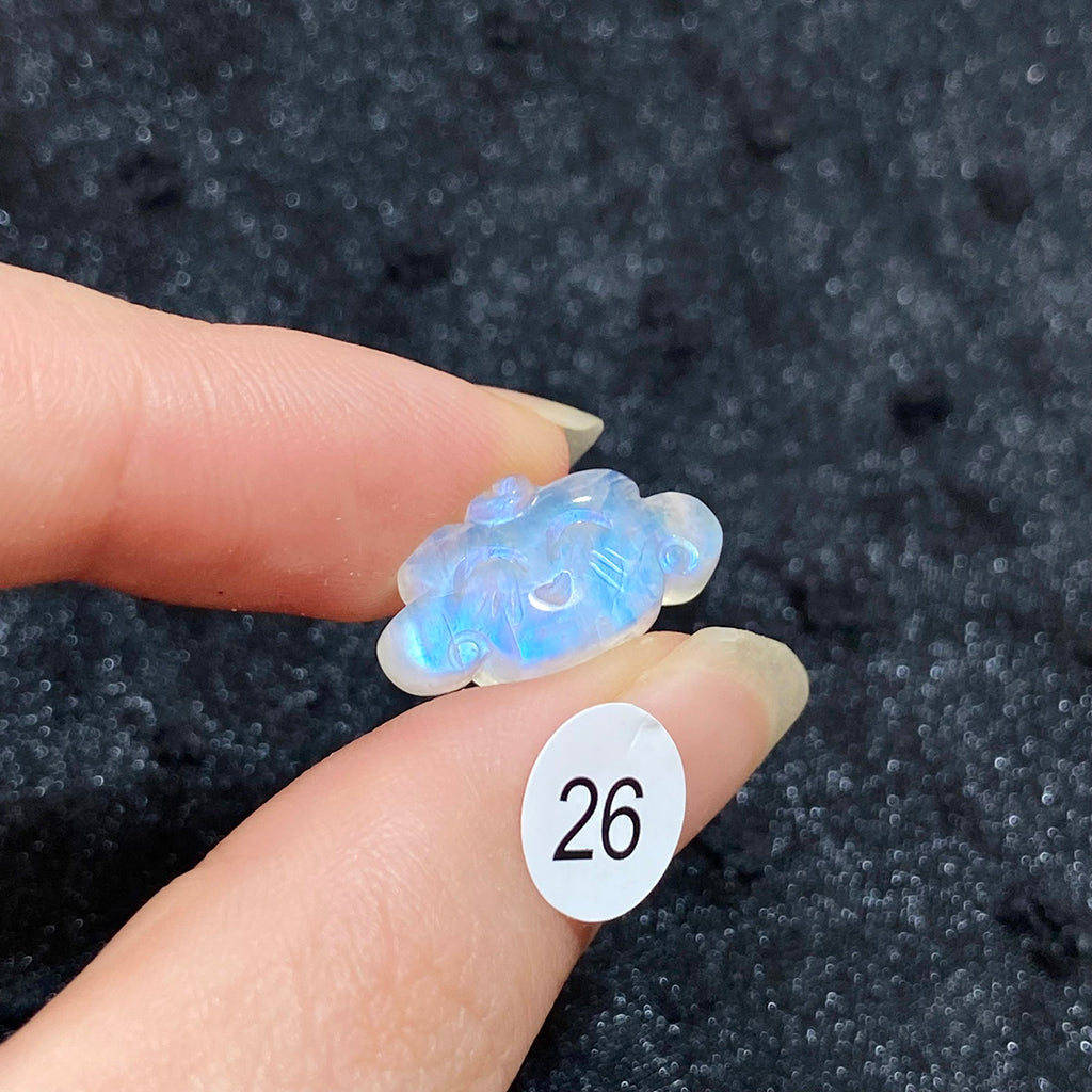 Natural High Quality Crystal Moonstone Smiley Cloud