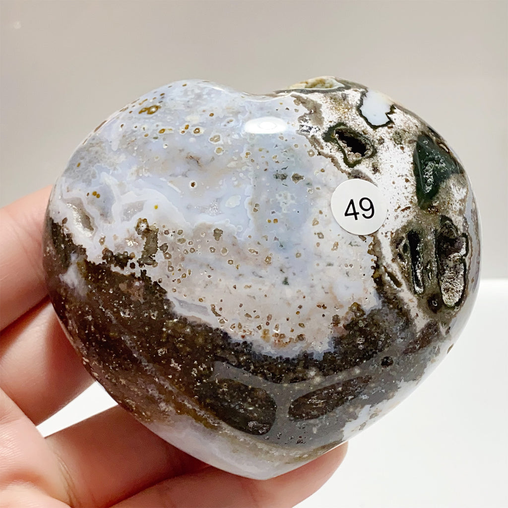 Natural Ocean Jasper Crystal Heart