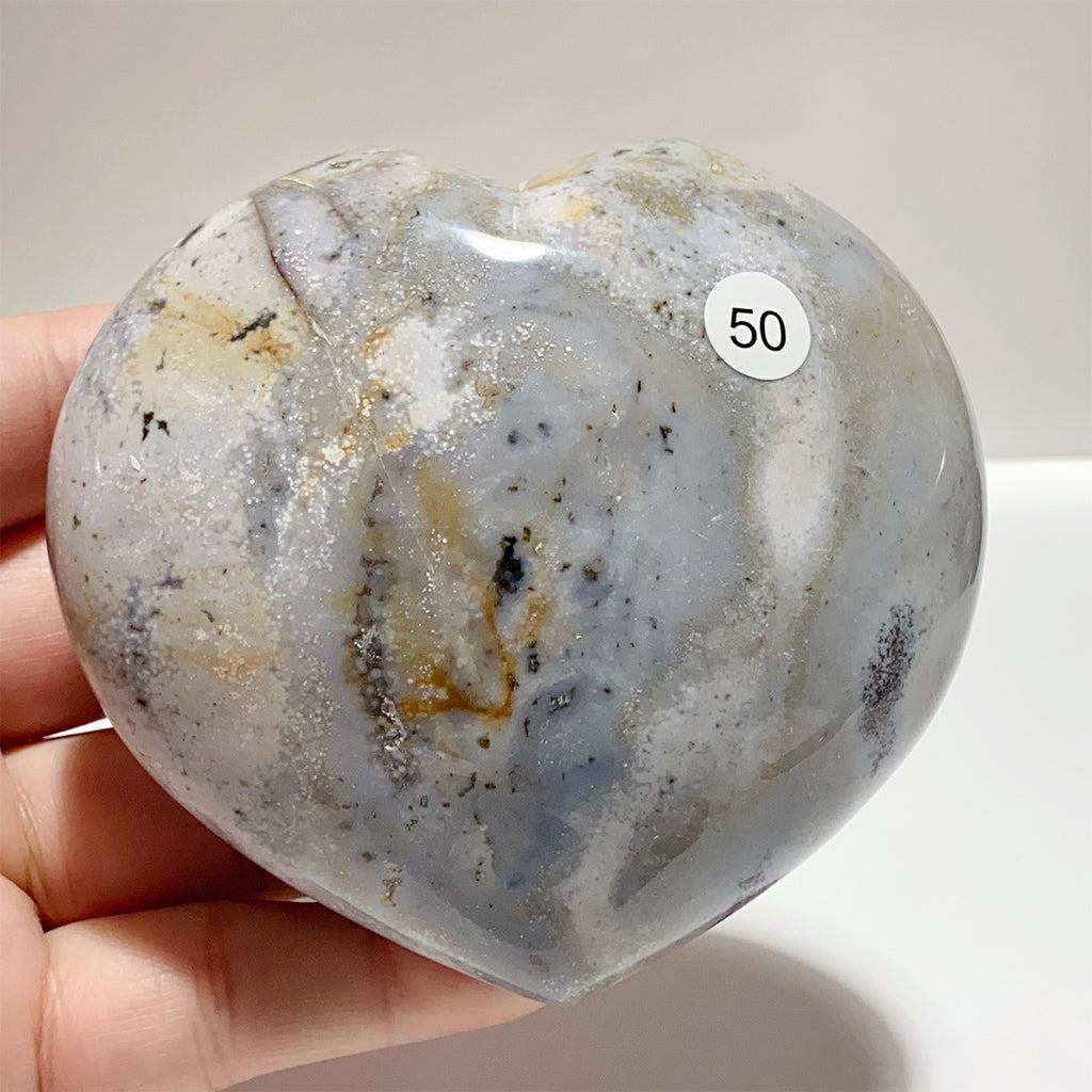 Natural Ocean Jasper Crystal Heart