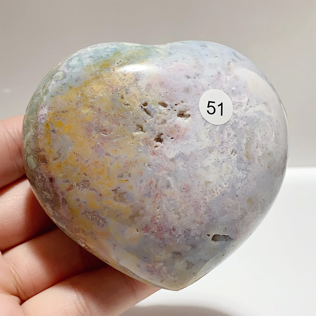 Natural Ocean Jasper Crystal Heart