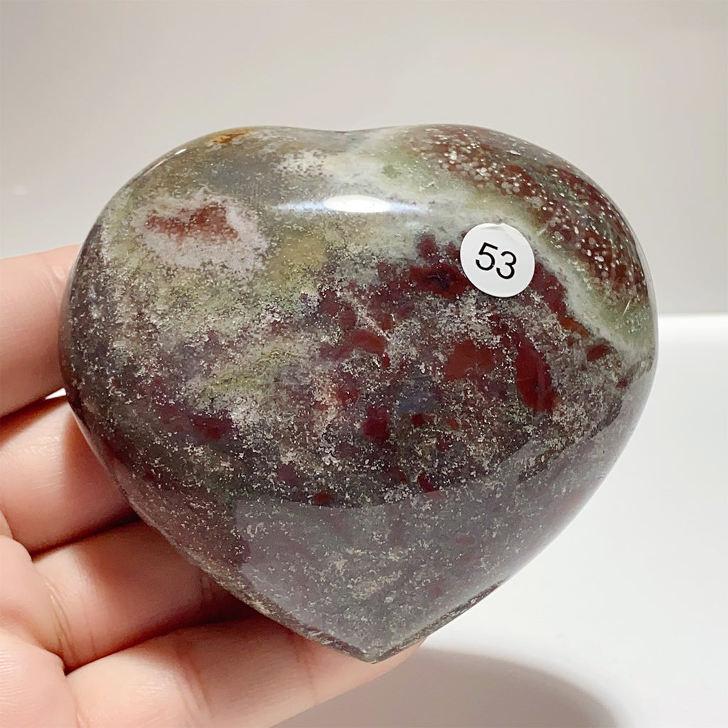 Natural Ocean Jasper Crystal Heart